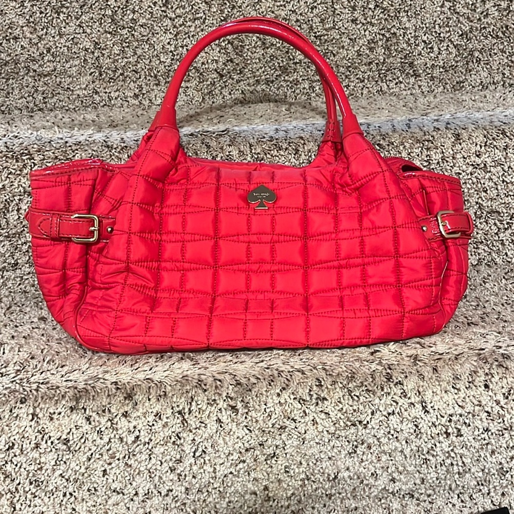 Kate Spade red nylon quilted bag. Never used